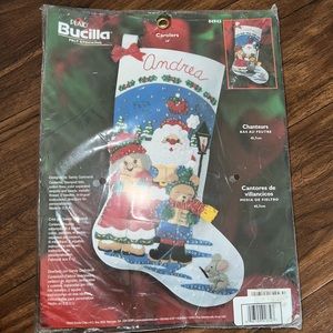 Plaid Bucilla Felt Christmas Carolers Stocking
